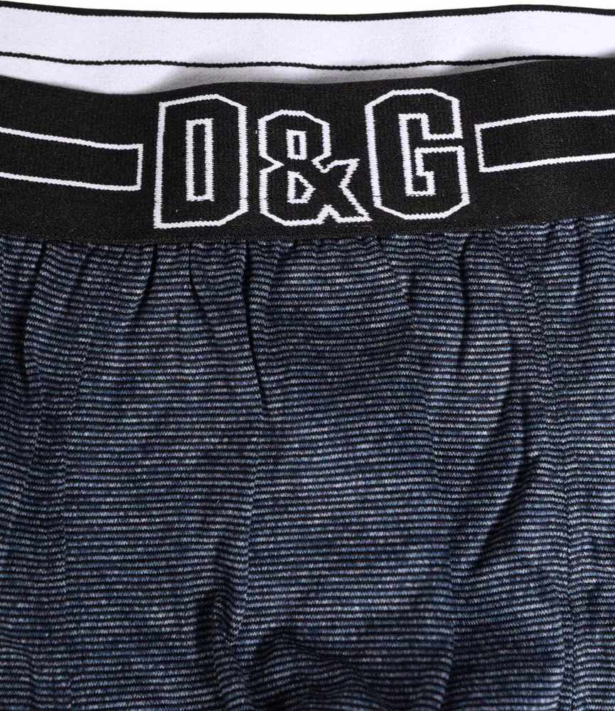 Dolce & Gabbana Dark Blue Logo Cotton Regular Boxer Underwear