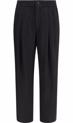 Black Viscose Casual Pants