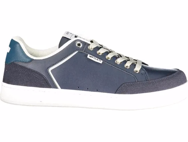Gas Blue Polyurethane Men Sneaker