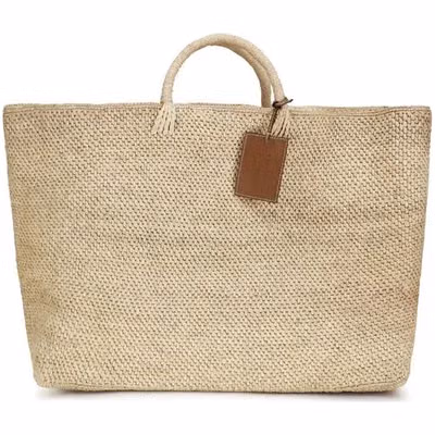 Beige Raffia Handbag