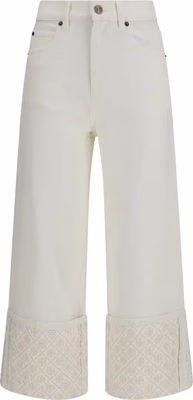 White Cotton Straight-Leg Jeans