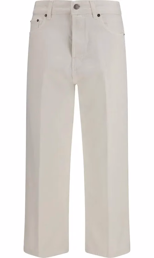 Haikure White Cotton Relaxed Fit Jeans