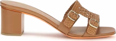 Beige Calf Leather Bos Taurus Platform Sandals