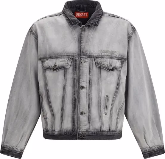 Diesel Gray Cotton Denim Jacket
