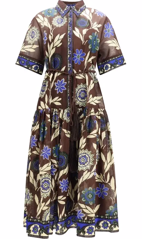 Alemais Brown Cotton Casual Dress