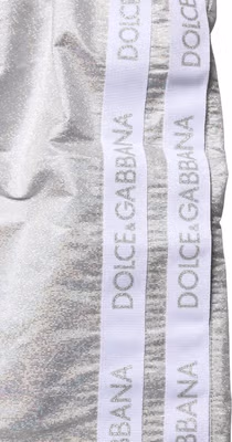 Silver Polyester Drawstring Men Shorts Swimwear