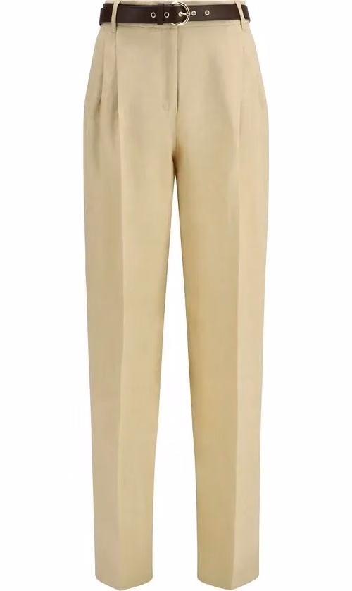 Max Mara Beige Linen Casual Pants