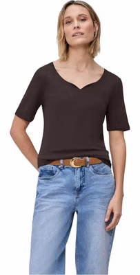 Brown Cotton Long Sleeve T-Shirt
