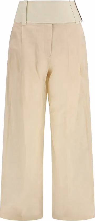 Max Mara Beige Cotton Casual Pants