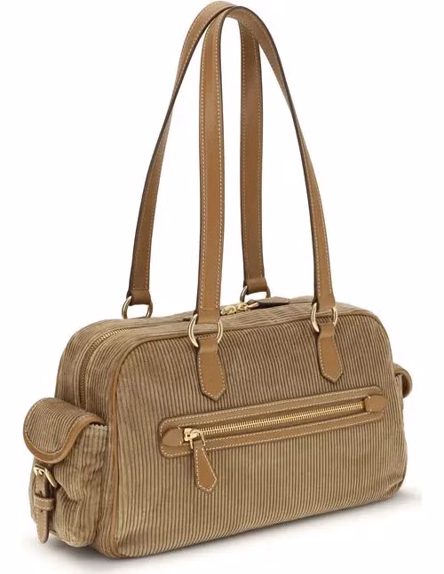 Miu Miu Beige Cotton Shoulder Bag