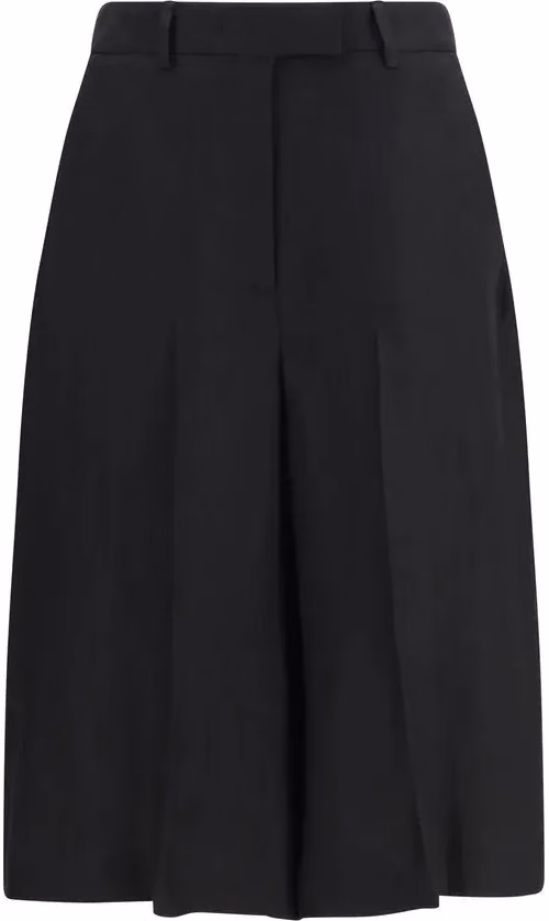 Lardini Black Viscose Bermuda Shorts