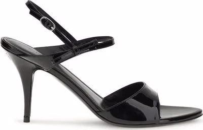 Black Calf Leather Bos Taurus Stiletto Heel Sandals