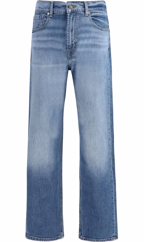7FOR Blue Cotton Straight-Leg Jeans