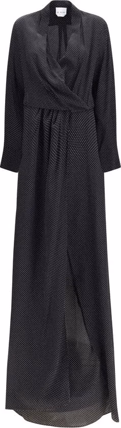 SA SU PHI Black Silk Long Dress