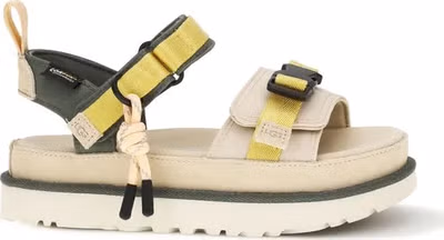 Beige Rubber Flat Sandals