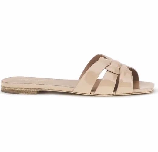 Saint Laurent Multicolor Calf Leather Bos Taurus Flat Sandals