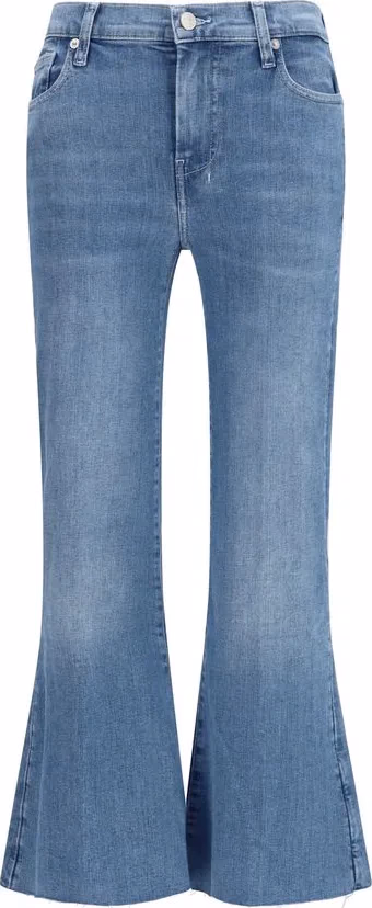7FOR Blue Cotton Flared Jeans