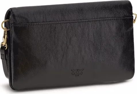 PINKO Black Goatskin Shoulder Bag