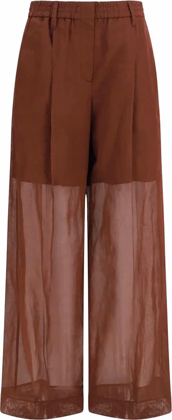Brunello Cucinelli Brown Cotton Casual Pants