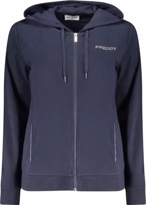 Blue Cotton Womens Hoodie