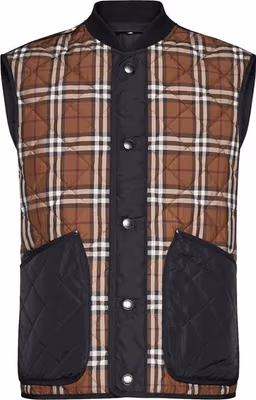 Brown Polyester Sleeveless Jacket