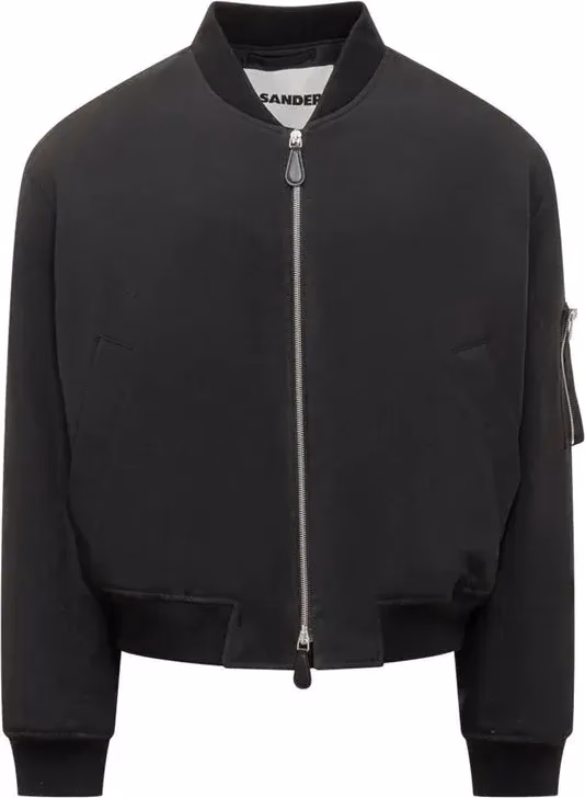 Jil Sander Black Polyester Bomber