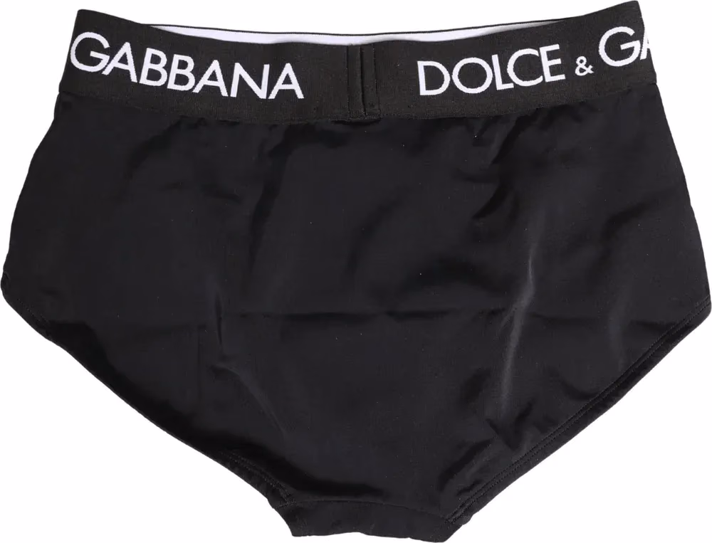 Dolce & Gabbana Black Logo Waistband Coulotte Panty Underwear