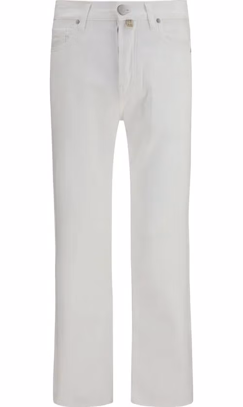 Jacob Cohen White Cotton Straight-Leg Jeans