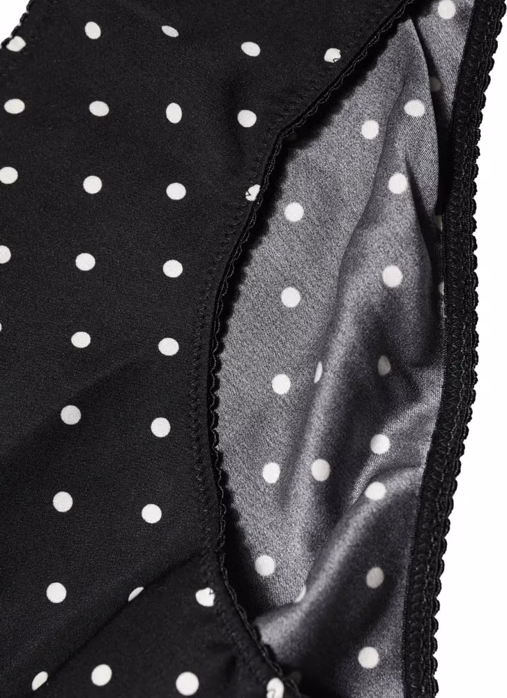 Dolce & Gabbana Black Polka Dots Mid Waist Brief Panty Underwear