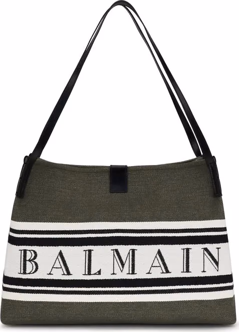 Balmain Black Cotton Shoulder Bag