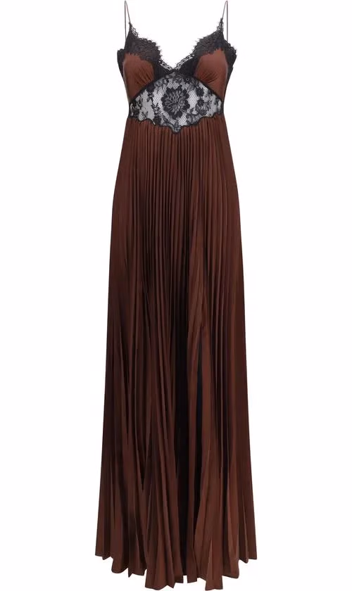 Self-Portrait Brown Polyester Casual Dress
