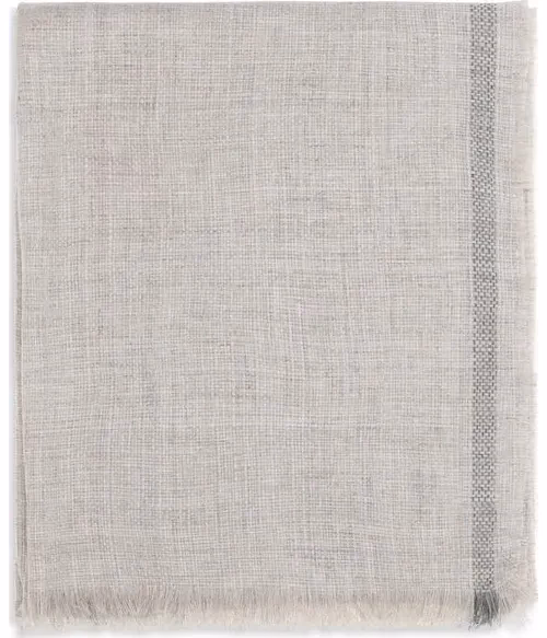 Brunello Cucinelli Gray Linen Scarf
