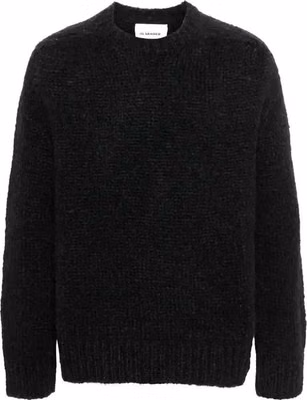Black Alpaca Leather Sweatshirt