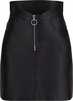 Black Lamb Leather Mini Skirt