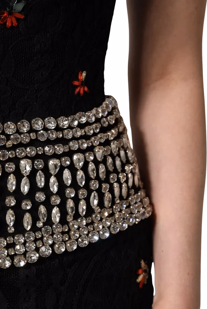 Dolce & Gabbana Black Sequin Embellished Sheath Mini Dress