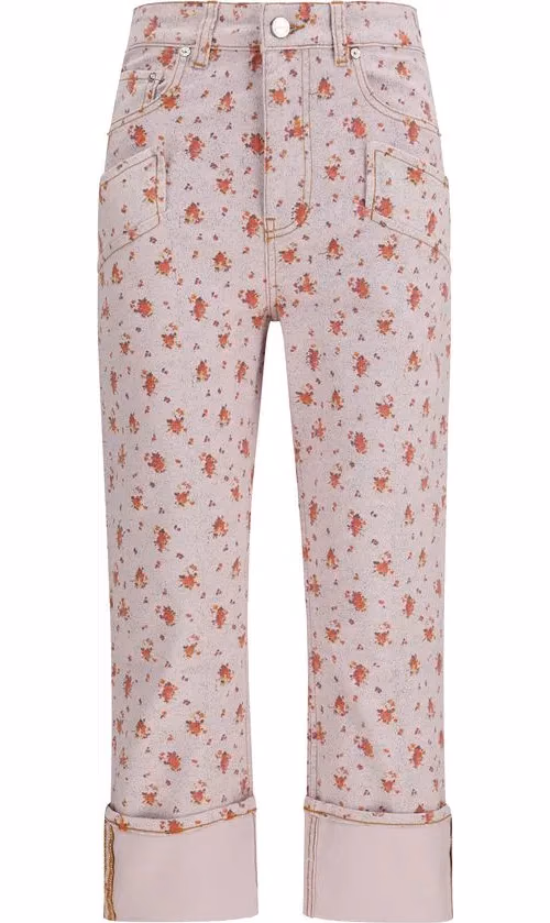 Ganni Multicolor Cotton Cropped Pants