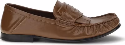 Brown Lamb Ovis Aries Aries Slip-On Loafers