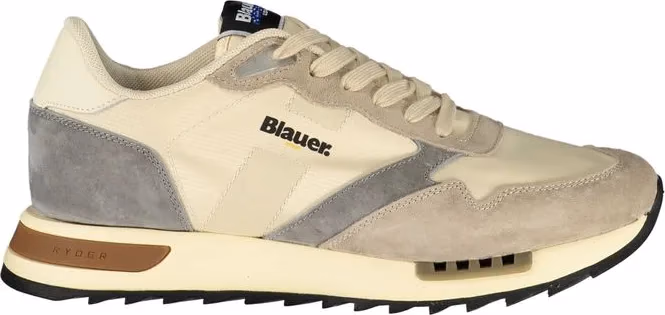 Blauer Beige Polyester Mens Sneaker