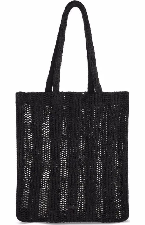 PINKO Black Raffia Shoulder Bag