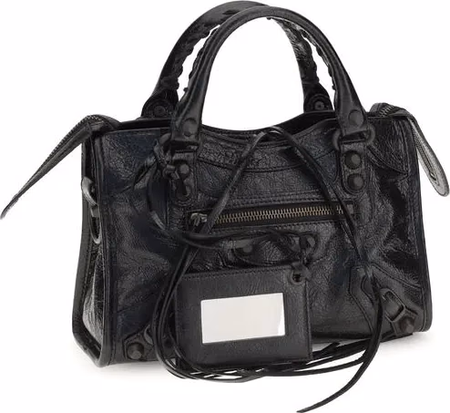 Balenciaga Black Lamb Ovis Aries Aries Shoulder Bag