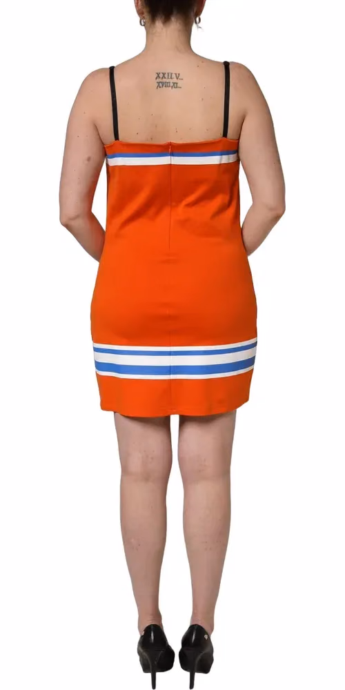 Dolce & Gabbana Orange Cotton Superbowl Football Inspired Mini Dress