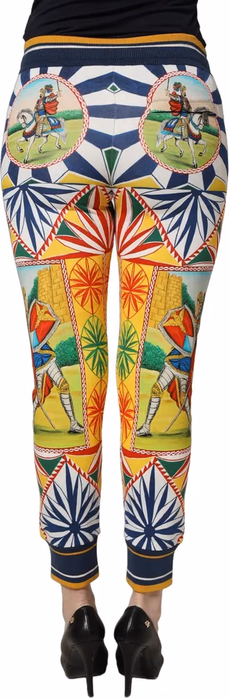 Dolce & Gabbana Multicolor Siciliano Saretto Joggers Pants