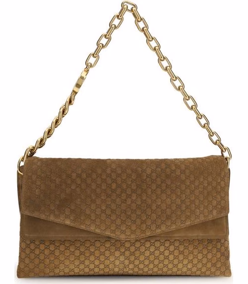 Gucci Brown Suede Leather Handbag