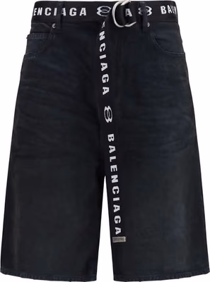 Black Cotton Bermuda Shorts