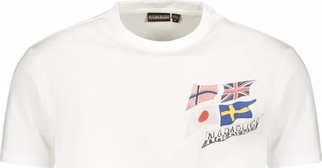 Napapijri White Cotton Mens T-Shirt