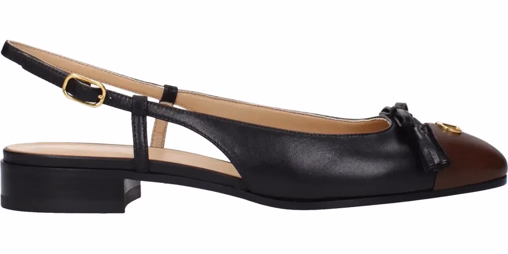 Valentino Garavani Black Leather Ballet Flats