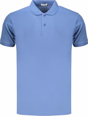 Blue Cotton Men's Polo Shirt