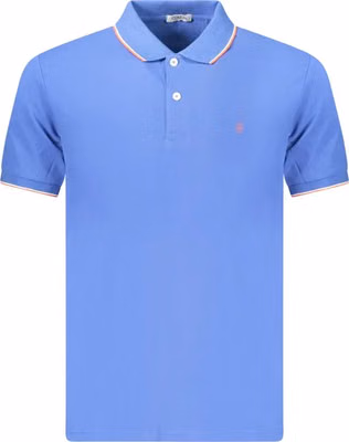 Blue Cotton Men's Polo Shirt
