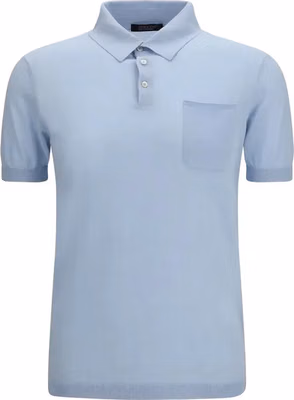 Blue Cotton Polo Shirt