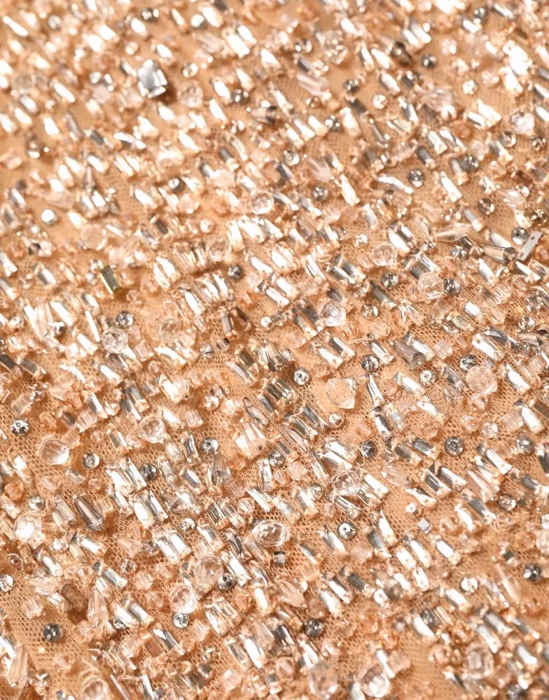 Dolce & Gabbana Brown Crystal Embellished Mermaid Gown Dress